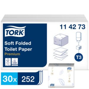 TORK PREMIUM toalet papir u listićima, dvoslojni 30x252