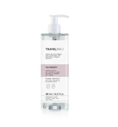 TRAVEL CARE gel za tuširanje i šampon, bočica 480 ml