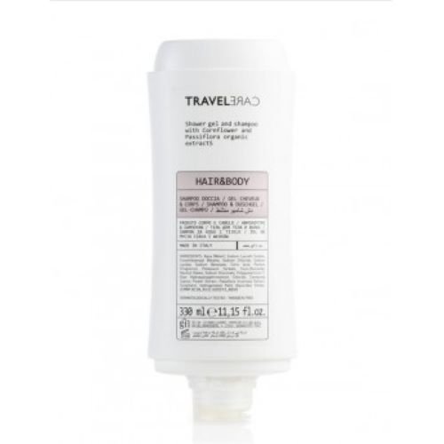 TRAVEL CARE gel za tuširanje i šampon, bočica 330 ml