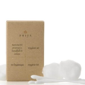 PRIJA higijenski set (4 štapića za uši i 3 kuglice vate), kartonska kutija